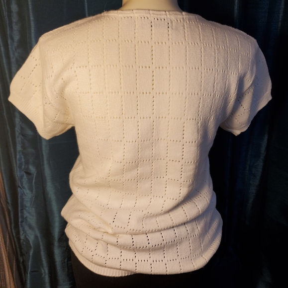 Vintage Med White Sweater Top - Picture 2 of 5